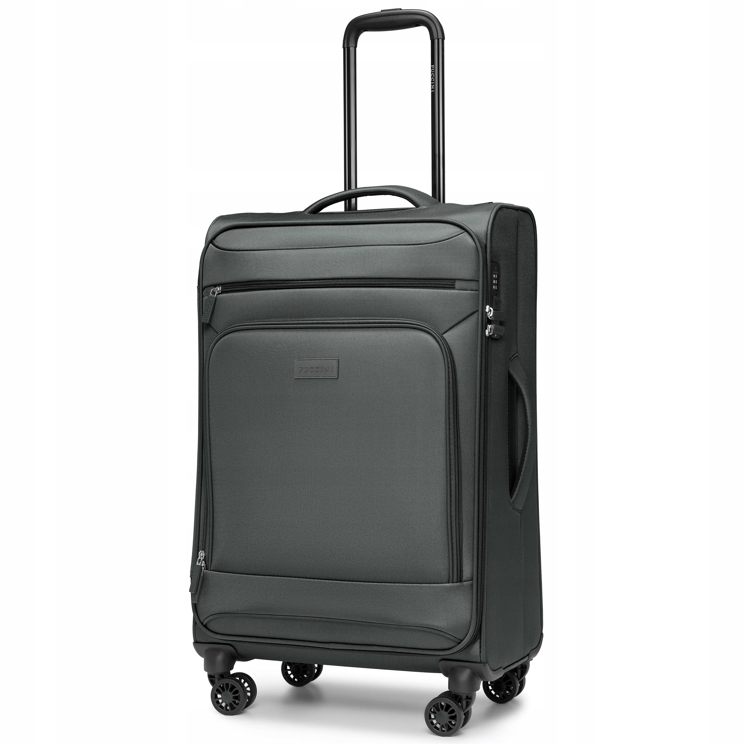 Walizka Średnia Podróżna Miękka Na Kółkach Puccini Szara EM50255B-4B
