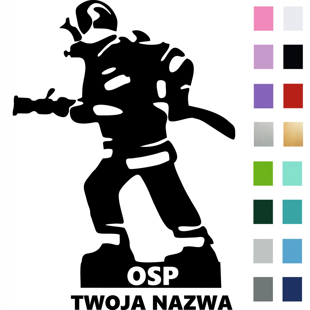 Naklejka na samochód Straż Pożarna Strażak Osp Twój Napis Nazwa 7 x 10 cm