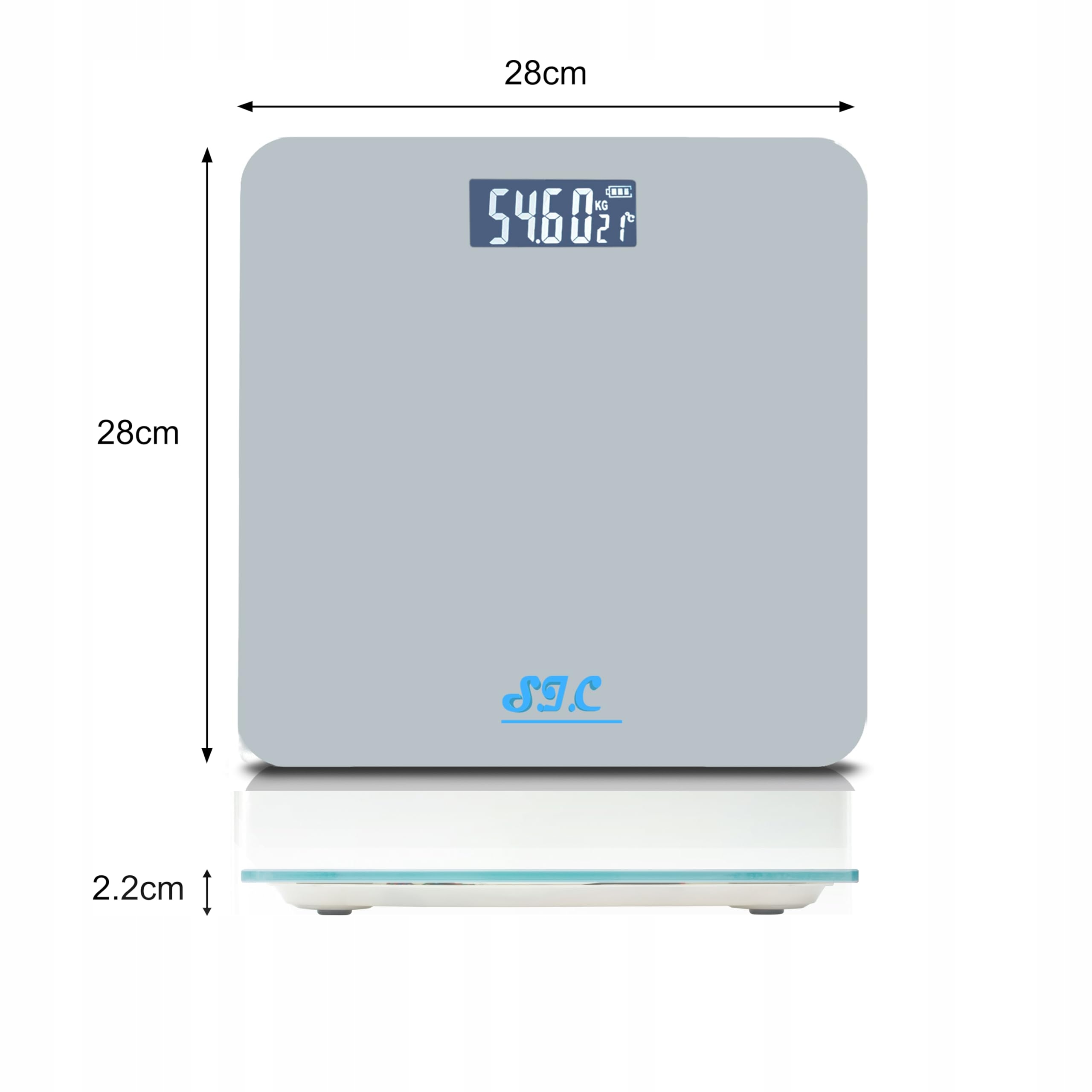 DIGITALE WAGA ŁAZIENKOWA Z SENSOREM LCD SZKŁO HARTOWANE 180KG SZARA — miniatura 2