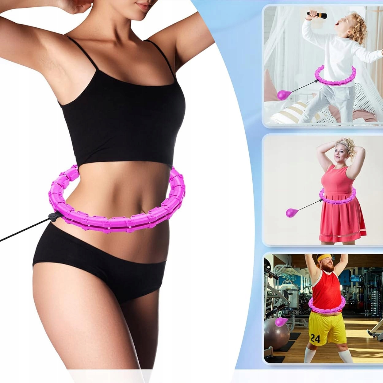 HULA HOP ODCHUDZAJĄCE Z OBCIĄŻENIEM WYPUSTKI + MASAŻER MOCNE ŁOŻYSKA SMART Rodzaj z wypustkami