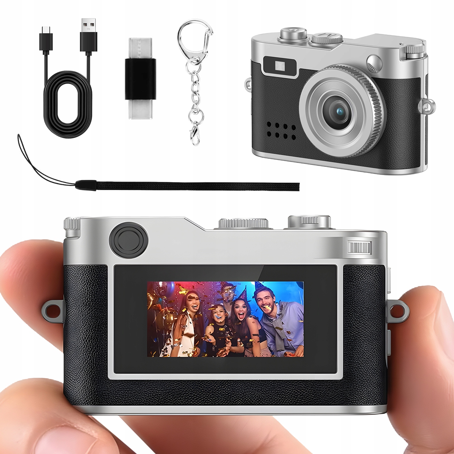 Retro Mini Digitální Fotoaparát 2 Megapixely Živý Náhled, Snímač Obrazu Cmos