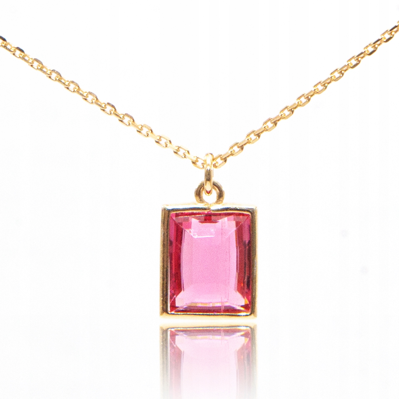 Stříbrný pozlacený náhrdelník stříbro 925 elegantní růžový