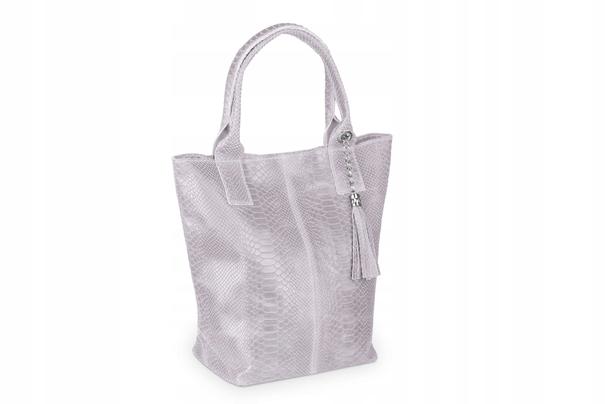 Kožená taška Vera Pelle Olivia Snake Pudrová