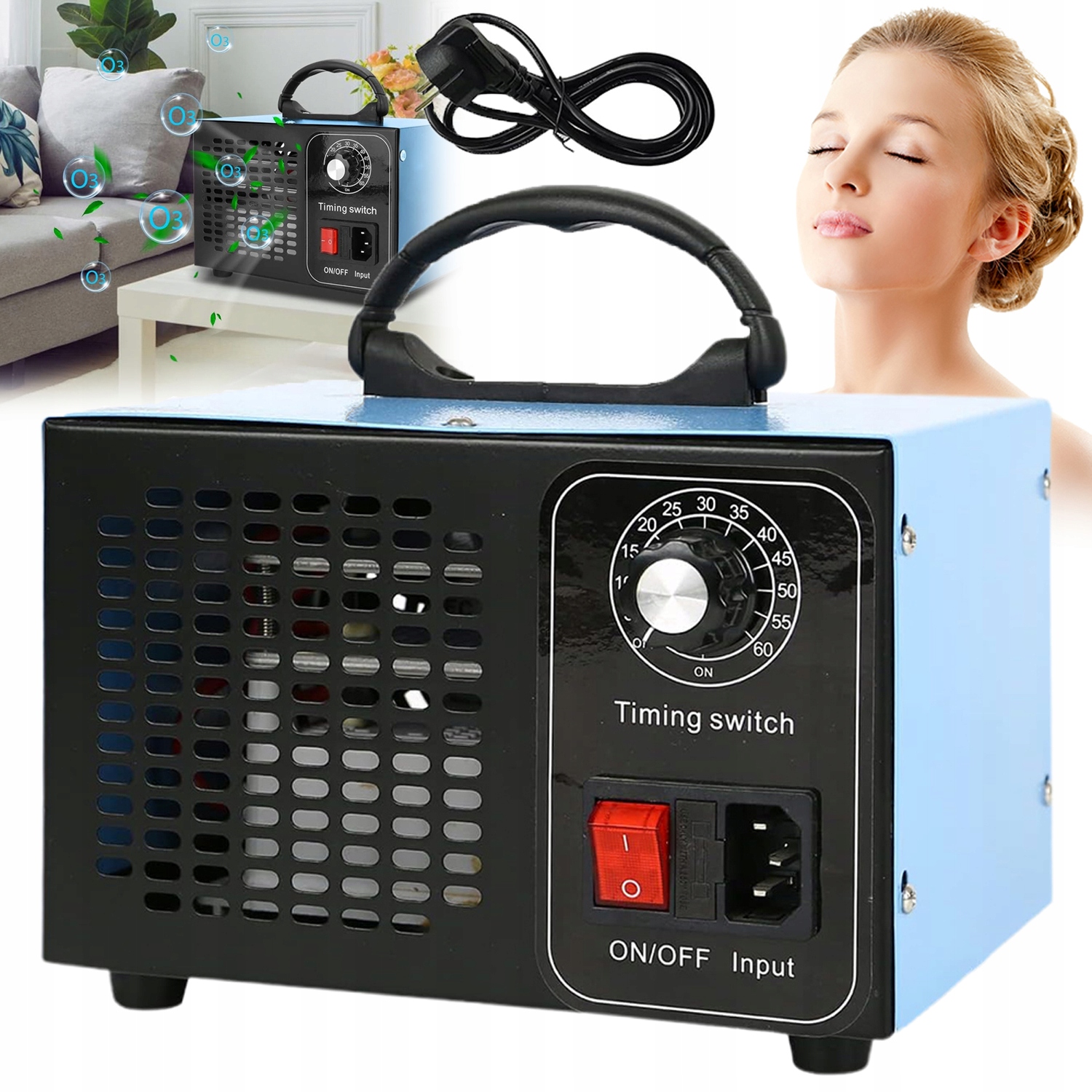 Ozonator Oczyszczacz Powietrza Do Domu Samochodu Łazienki Kuchni Timer