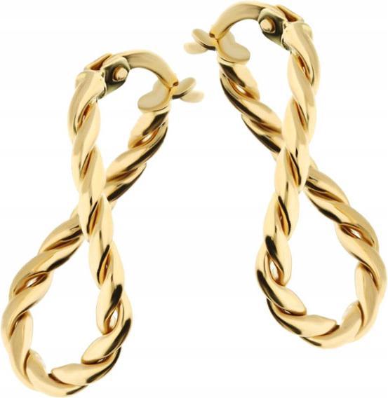 Zlaté náušnice 585 kolečka Nekonečna, skládací, elegantní vzor pro ni