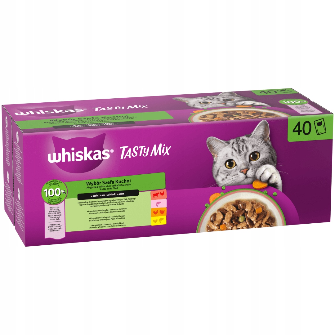 Whiskas Tasty Mix 40x85g Mokra Karma Dla Kota Wybór Szefa Kuchni W Sosie
