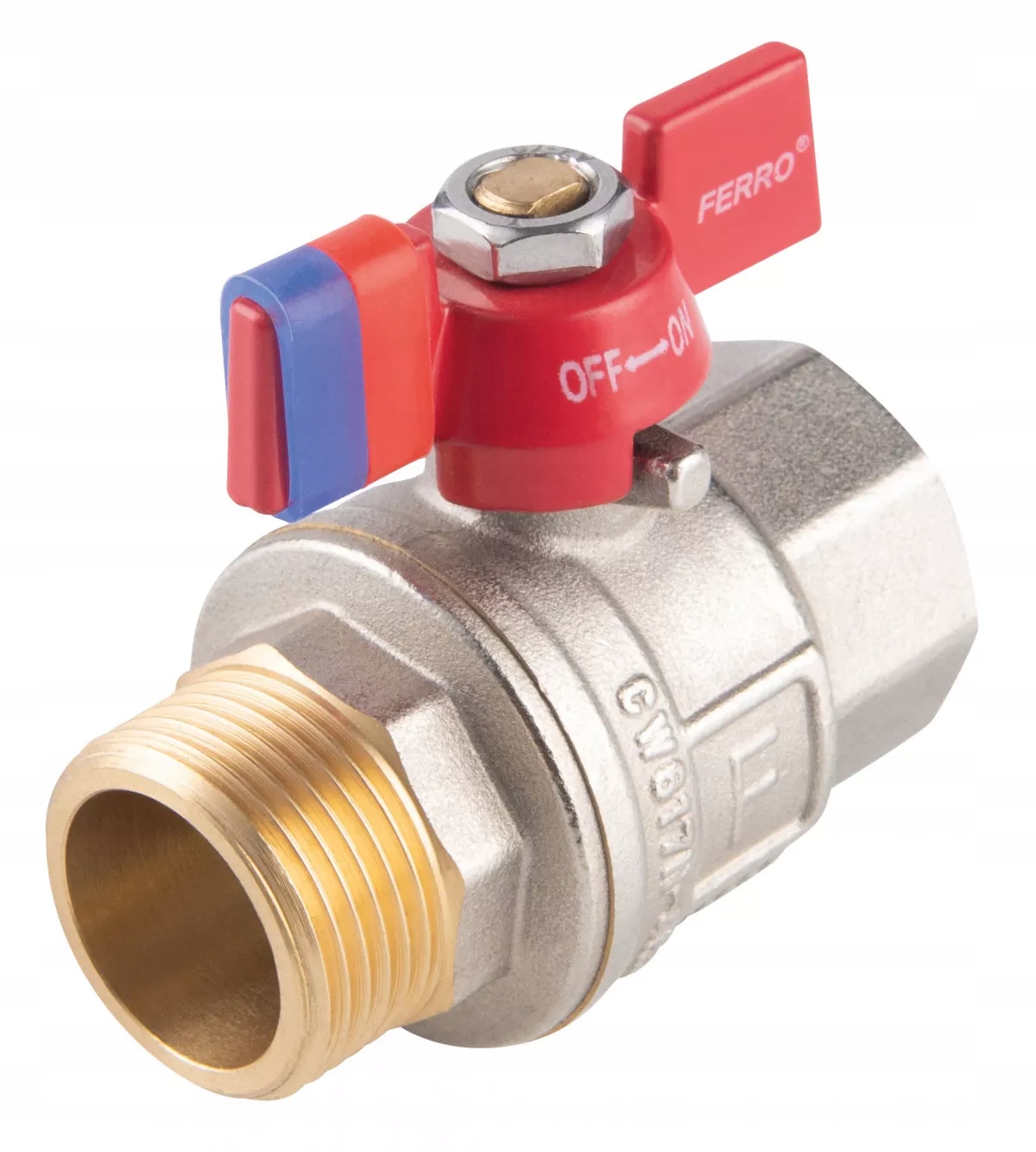 

Zawór kulowy nyplowy Ferro F-power z motylkiem 3/4