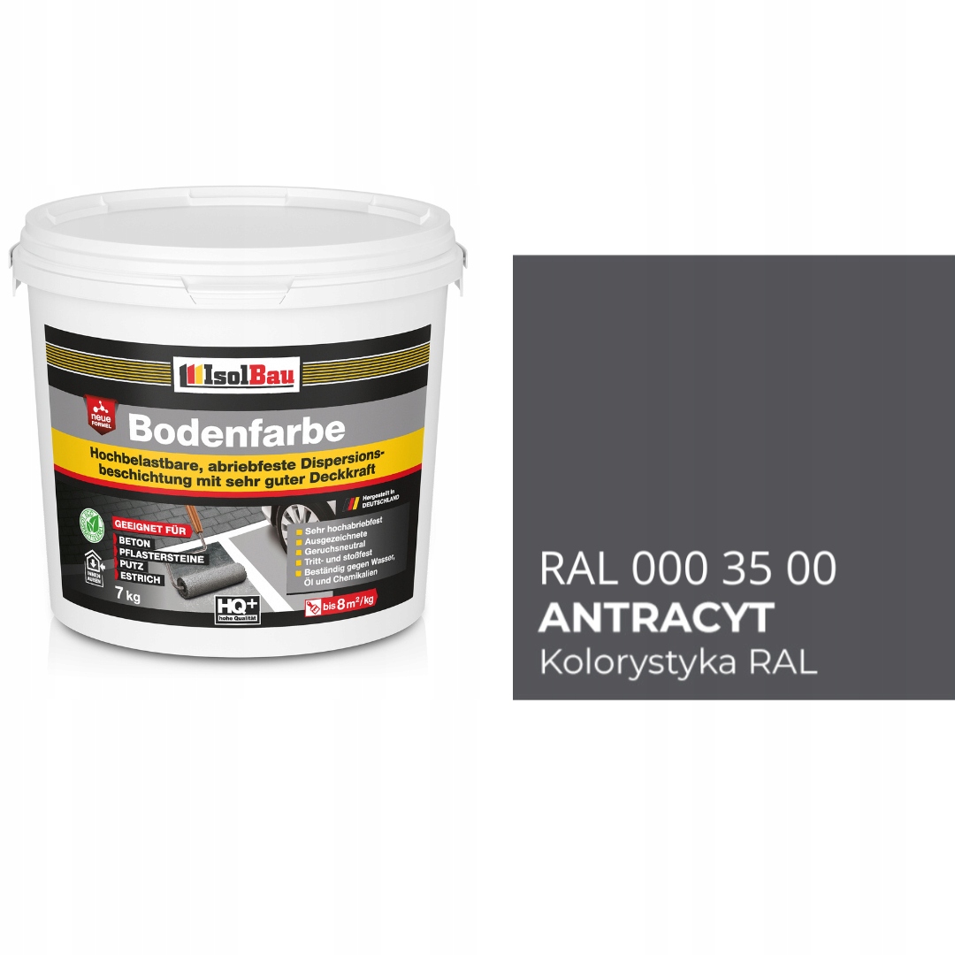 Farba do betonu kostki drewna metalu uniwersalna Bodenfarbe Anthrazit 7KG