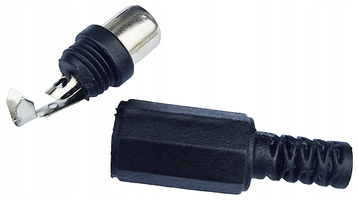 Gniazdo RCA / Cinch z odgiętką, na kabel Montaż lutowany