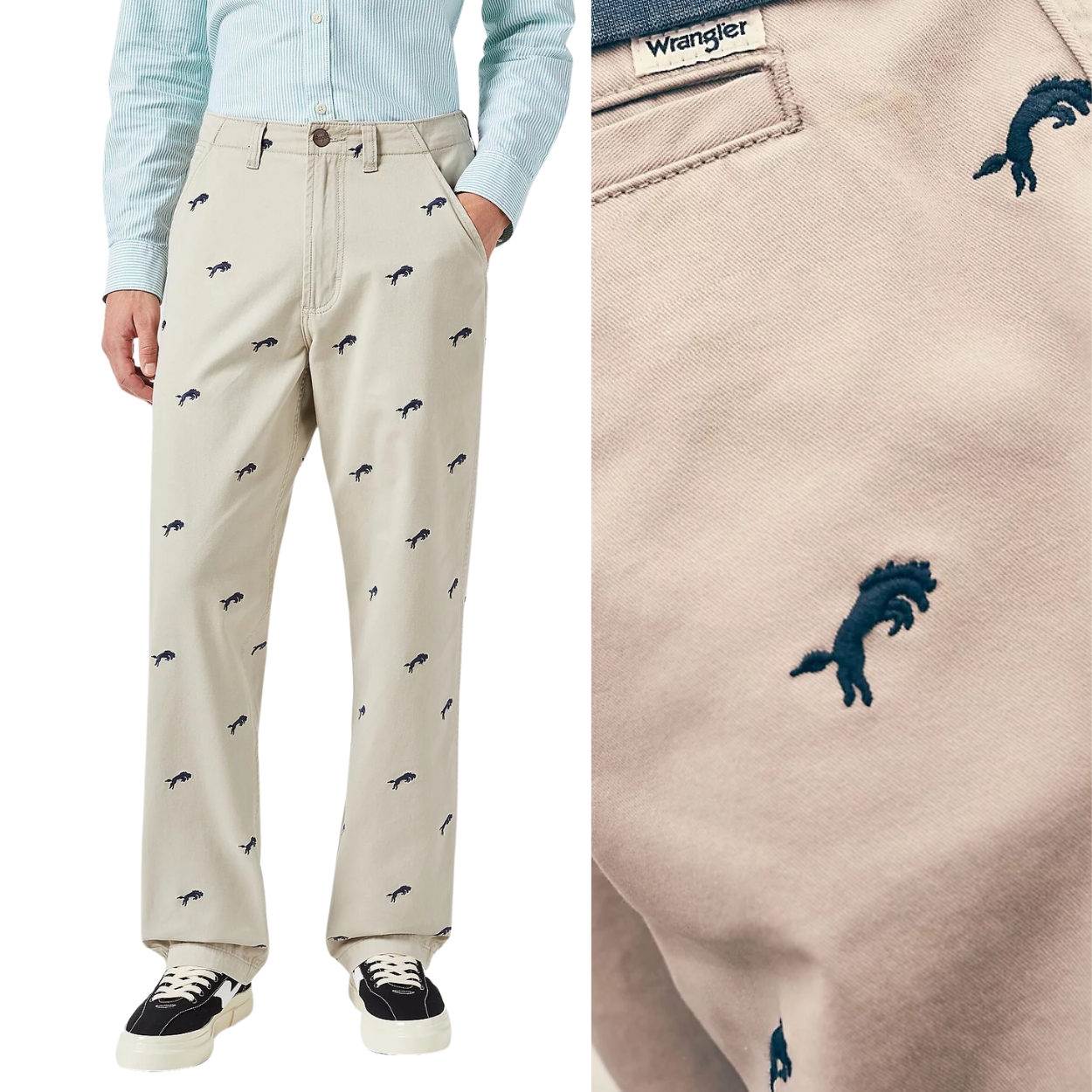 Wrangler Pant Critter Plaza Taupe volné čínské látkové kalhoty W30 L34