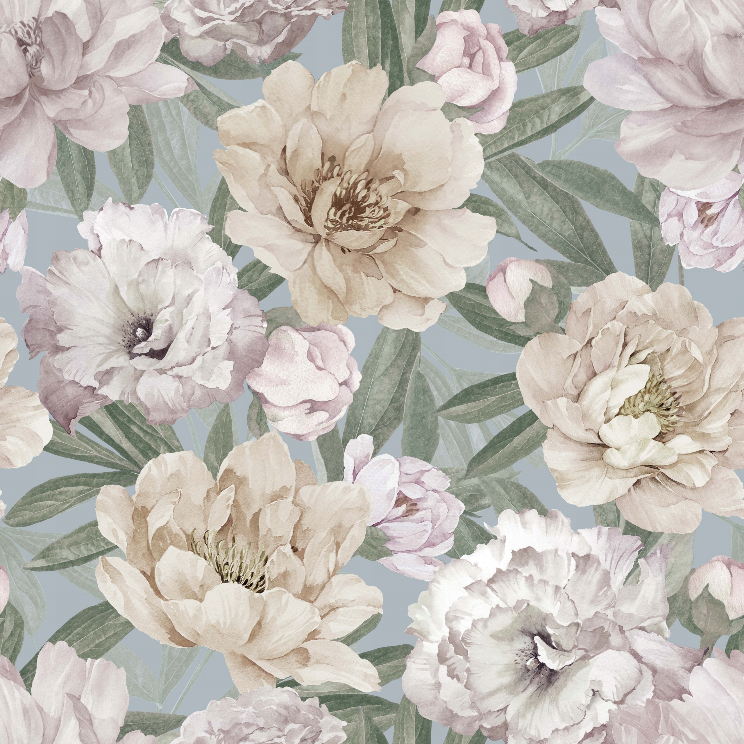 

Tkanina piękne kwiaty piwonie/peonie kremowe 150cm