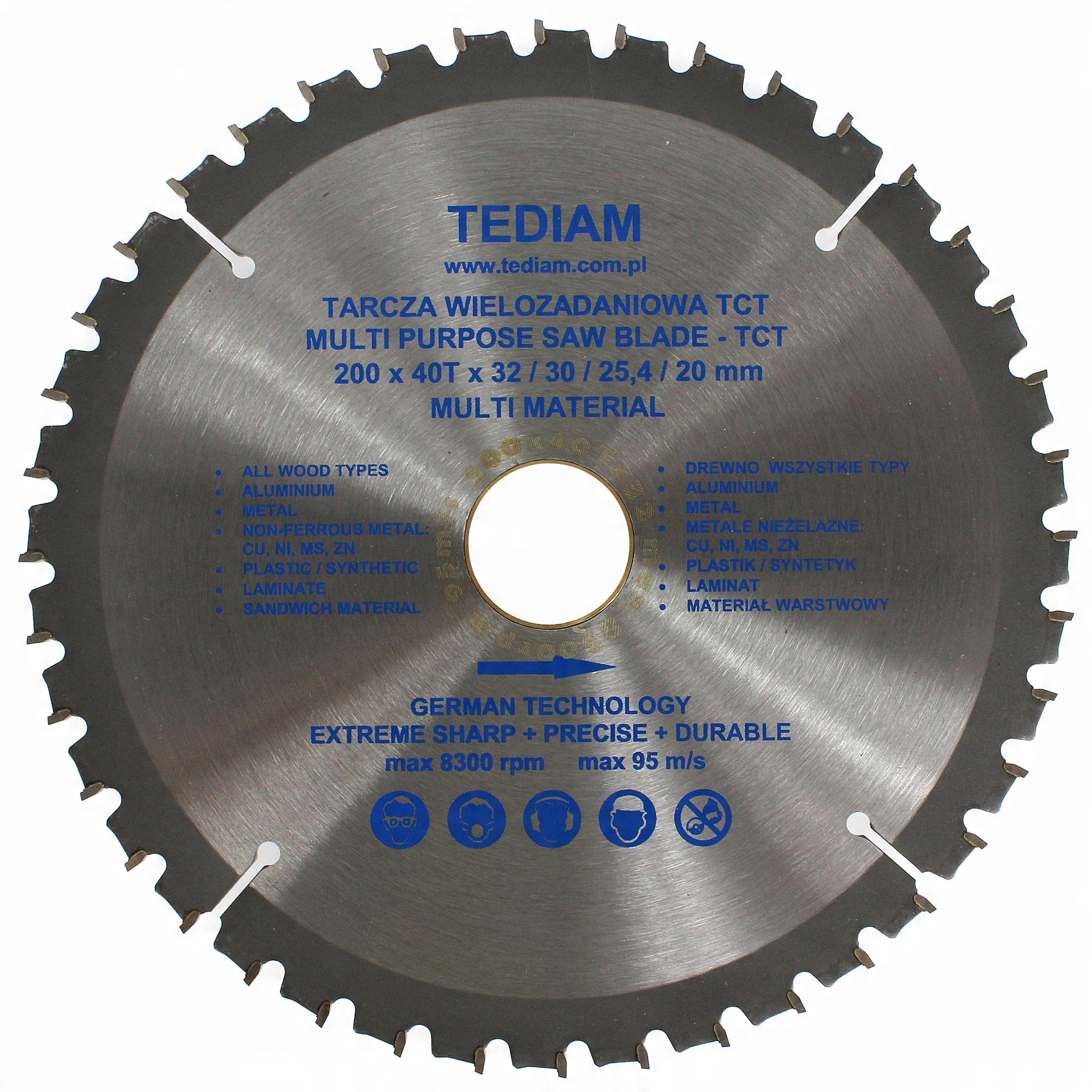 

Tarcza Piła Wielozadaniowa Tct Tediam 200 40z
