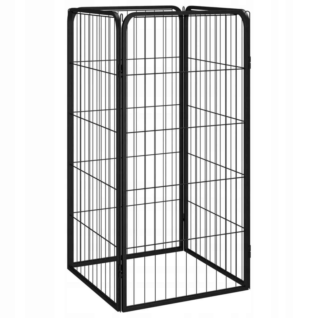 Levně Ohrádka pro psy 4 panely černá 50x100 cm práškovaná ocel