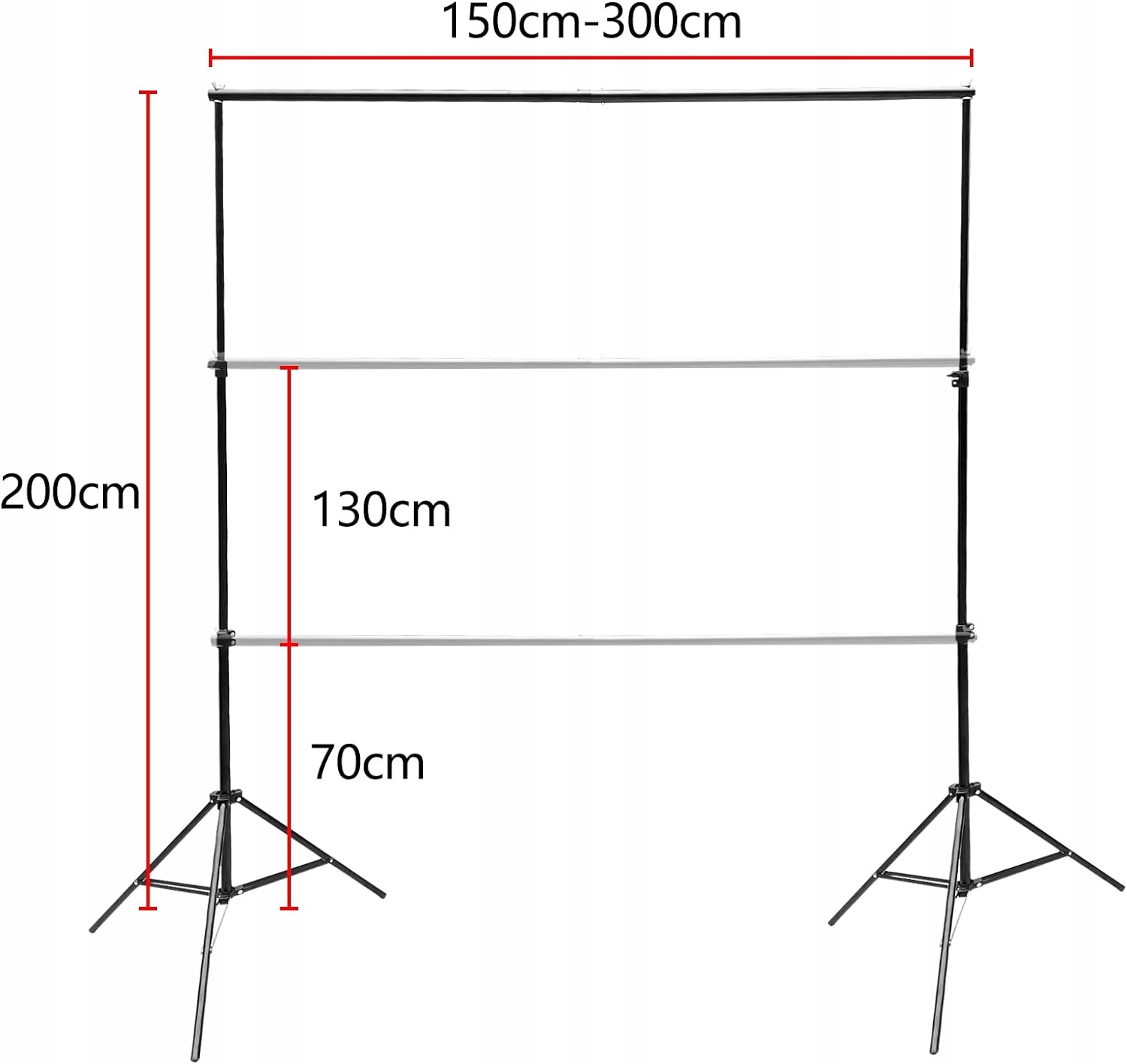 STATYW BELKA ZESTAW DO ZAWIESZANIA TŁA TEŁ 2x3M + 4 KLIPSY RELOTA Kod producenta R003