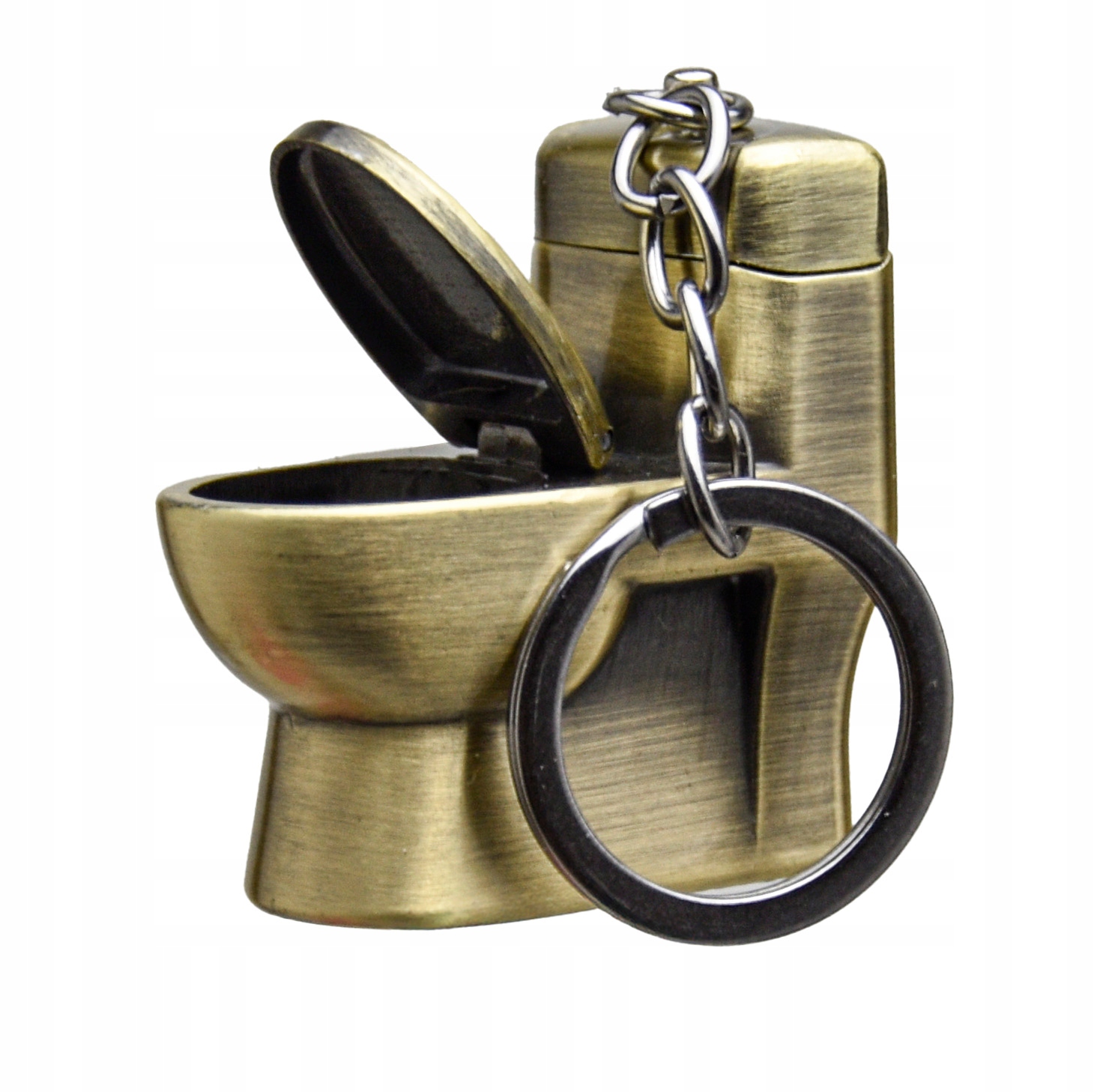 Zapalovač Wc Mosazná Plynová Plamenová Toaleta Přívěsek Na Klíče Na Klíčence