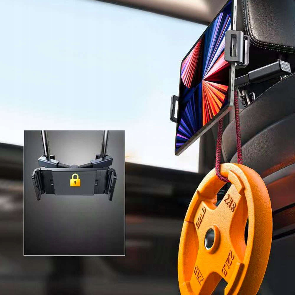 UCHWYT SAMOCHODOWY DO TABLETU TELEFONU NA ZAGŁÓWEK FOTELA REGULOWANY DUŻY Producent inny