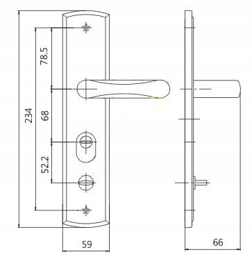 Klamka do drzwi chińskich 1802 LEWA ZEWNĘTRZNA Kod producenta KL-CHRL-1802-L