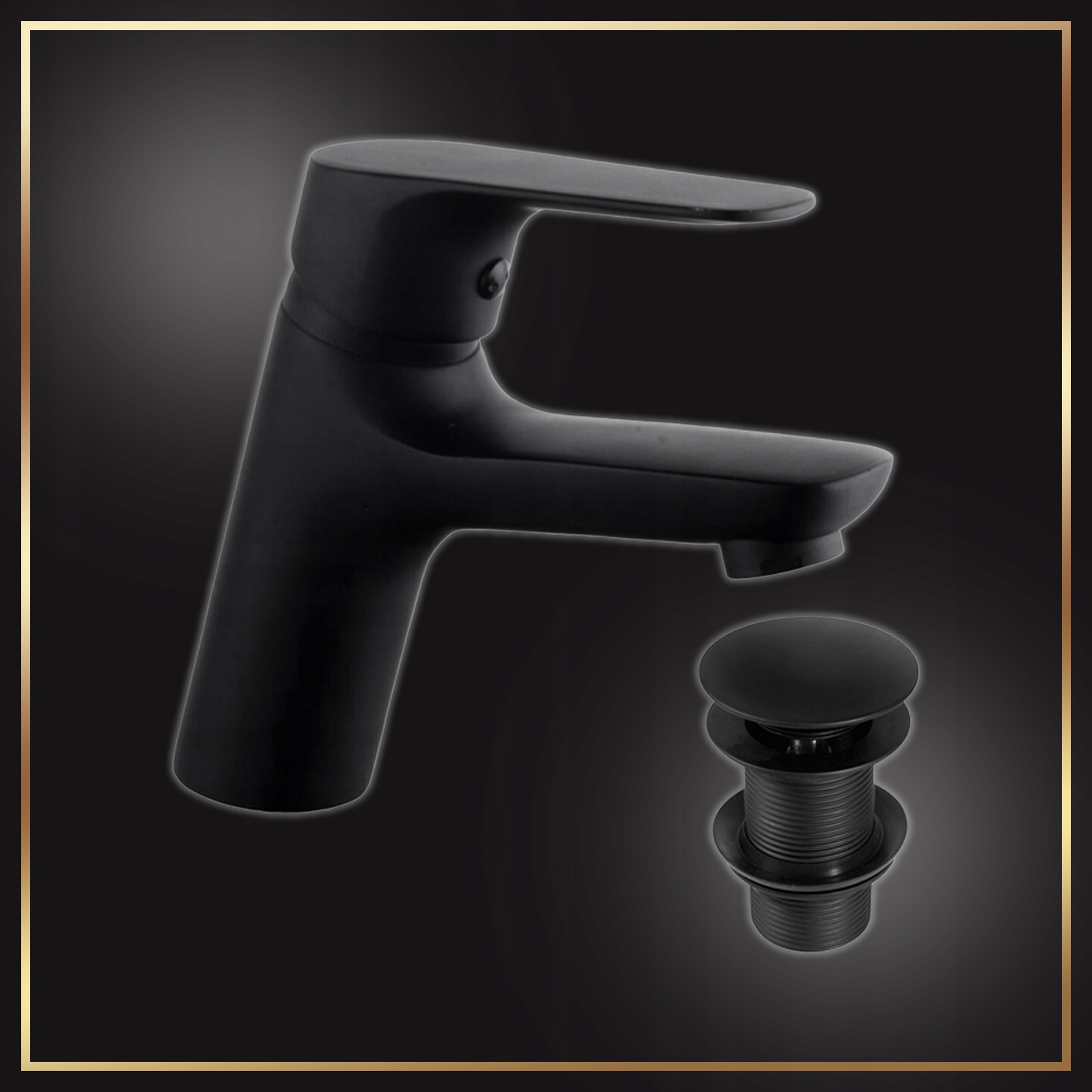 Szafka Łazienkowa Wisząca z Umywalką 50 Dąb Złoty + Kran Click Clack Syfon Szerokość mebla 50 cm