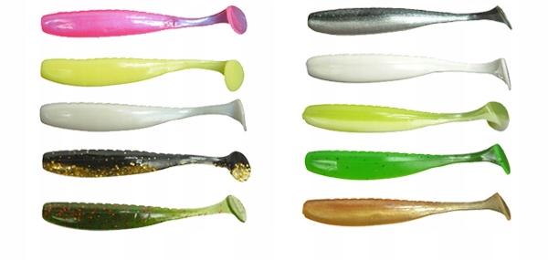 ZESTAW SPINNINGOWY skrzynka + 50 elementów PRZYNĘT JAXON, twistery główki Liczba sztuk 50 szt.