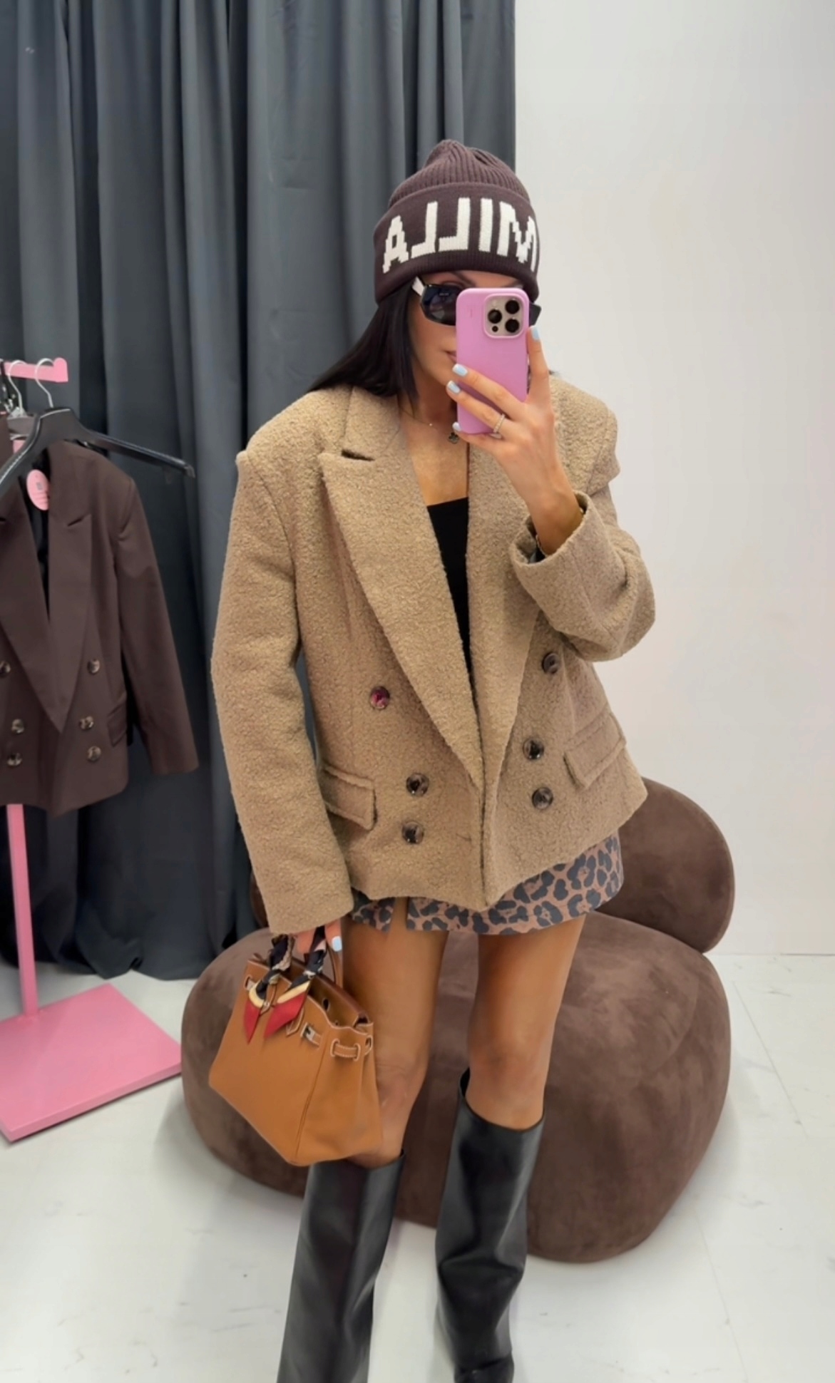 Sako Oversize La Milla Beránek Béžový Uni