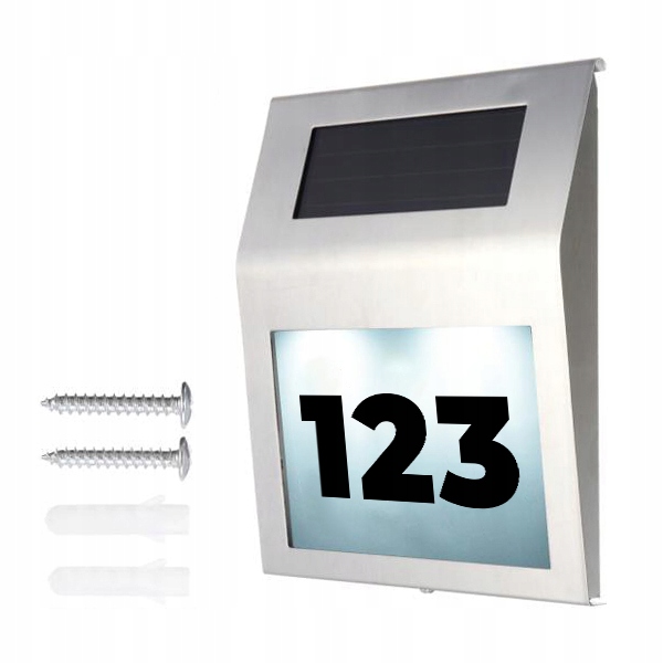 

Podświetlany Numer Domu Solarna Lampa Led Metalowa