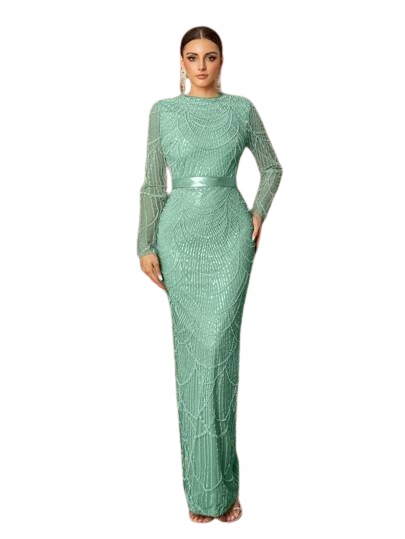 Shein Dlouhé Šaty S Mátovými Flitry 38 1KI