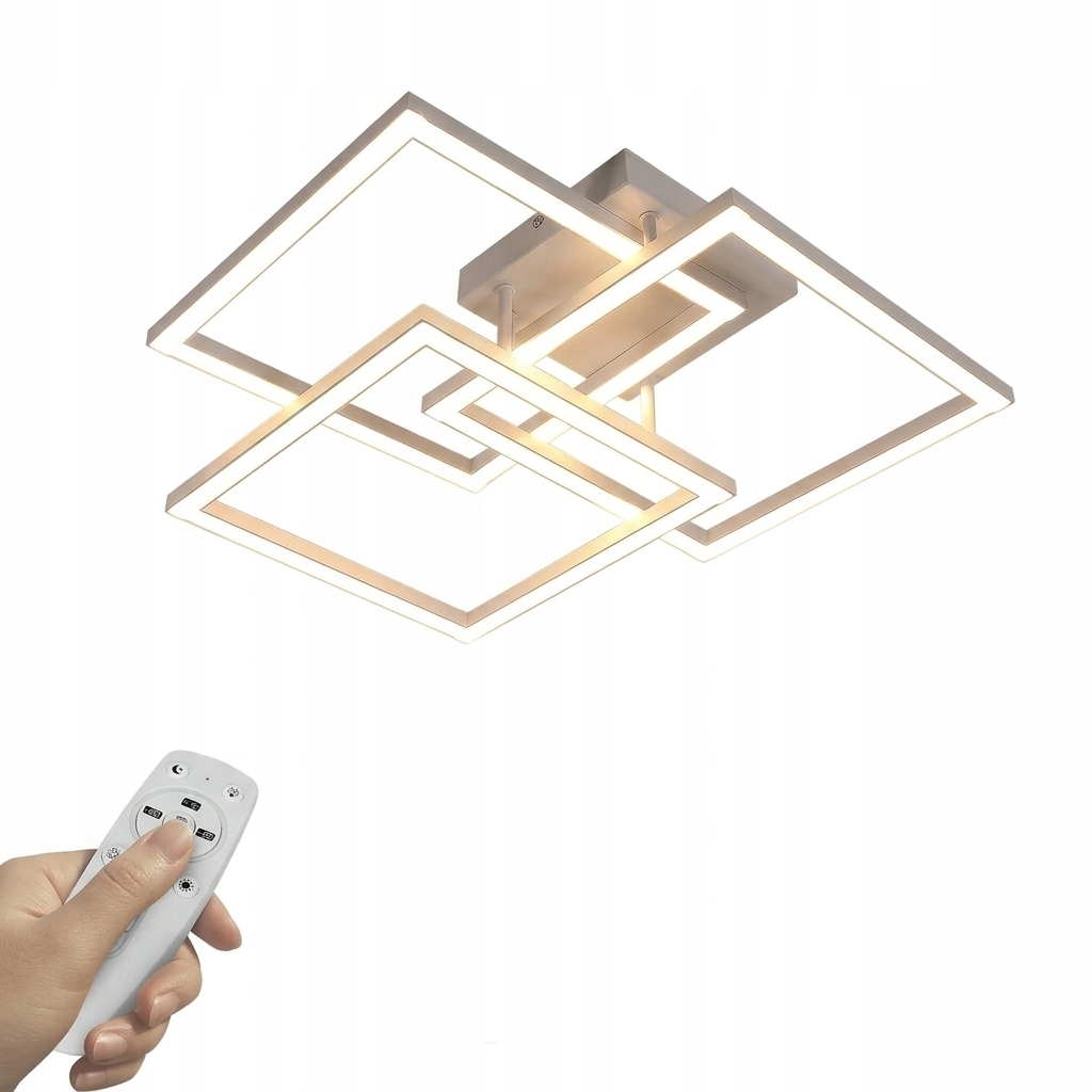 Stropní Led lampa lustr s dálkovým ovládáním 40W čtvercový bílý moderní
