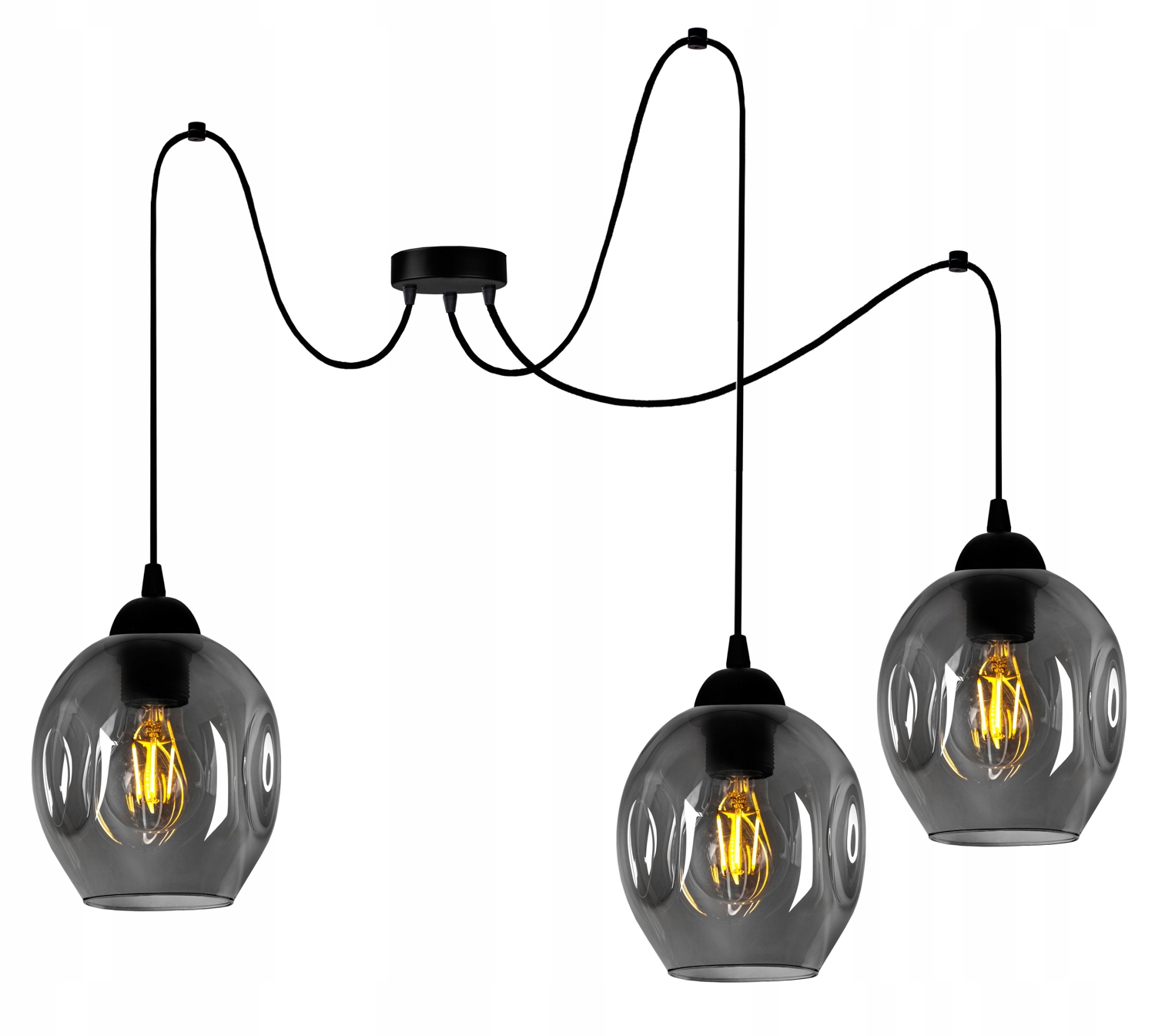 

Szklana Lampa Wisząca Sufitowa Żyrandol Pająk Kule