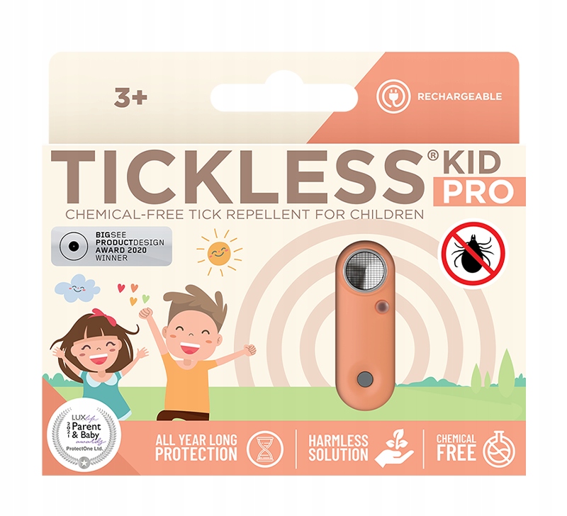 Zariadenie na ochranu pred kliešťami Tickless Kid Pro s možnosťou nabíjania