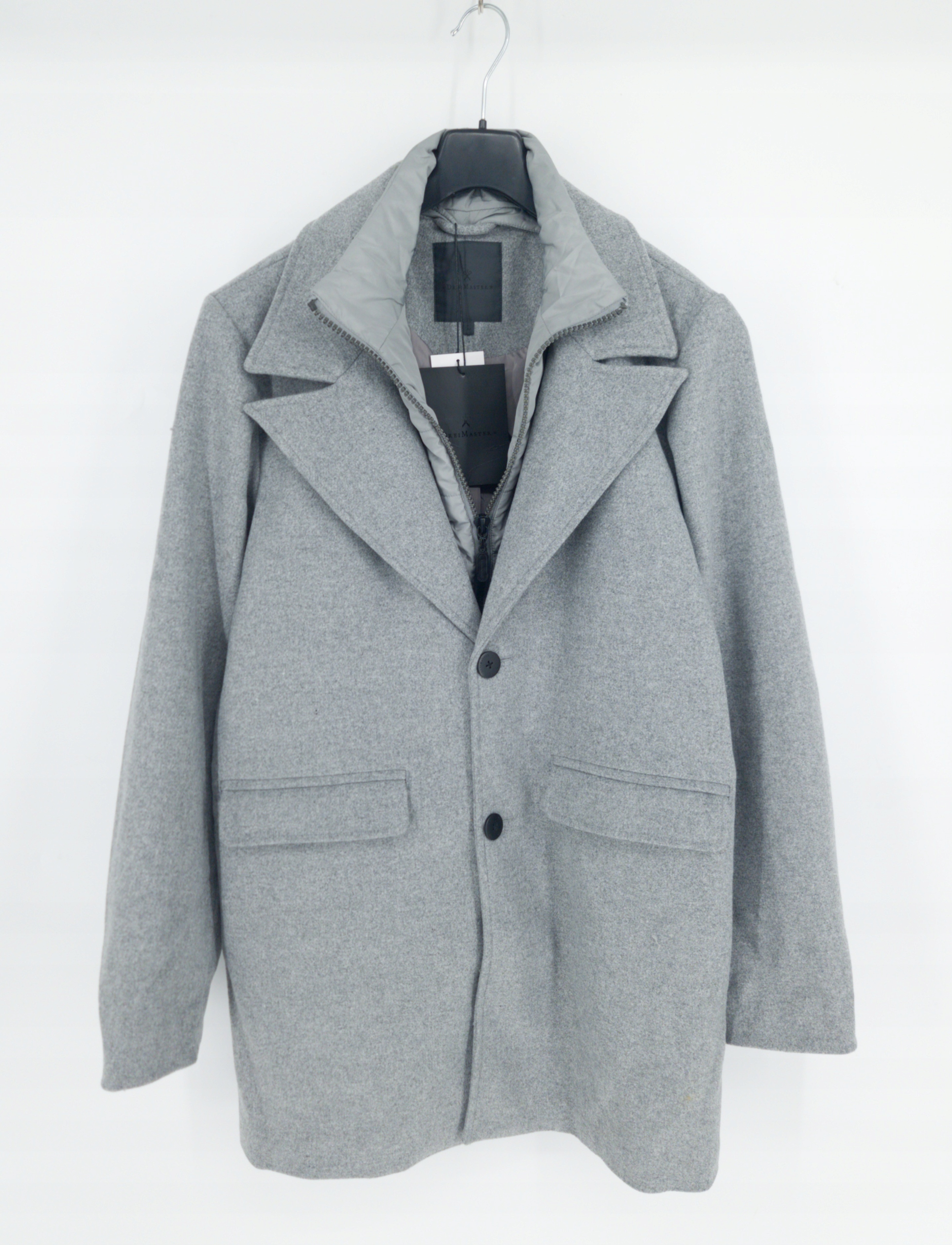 Krátký šedý kabát s zateplením Dreimaster L