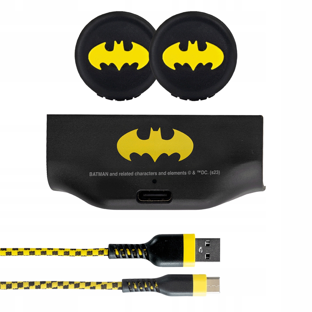 ZESTAW GAMINGOWY AKUMULATOR KABEL NAKŁADKI BATMAN