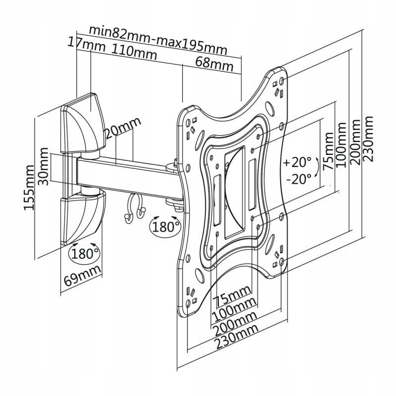 Uchwyt do Telewizora 23''-42'' Marka Cabletech