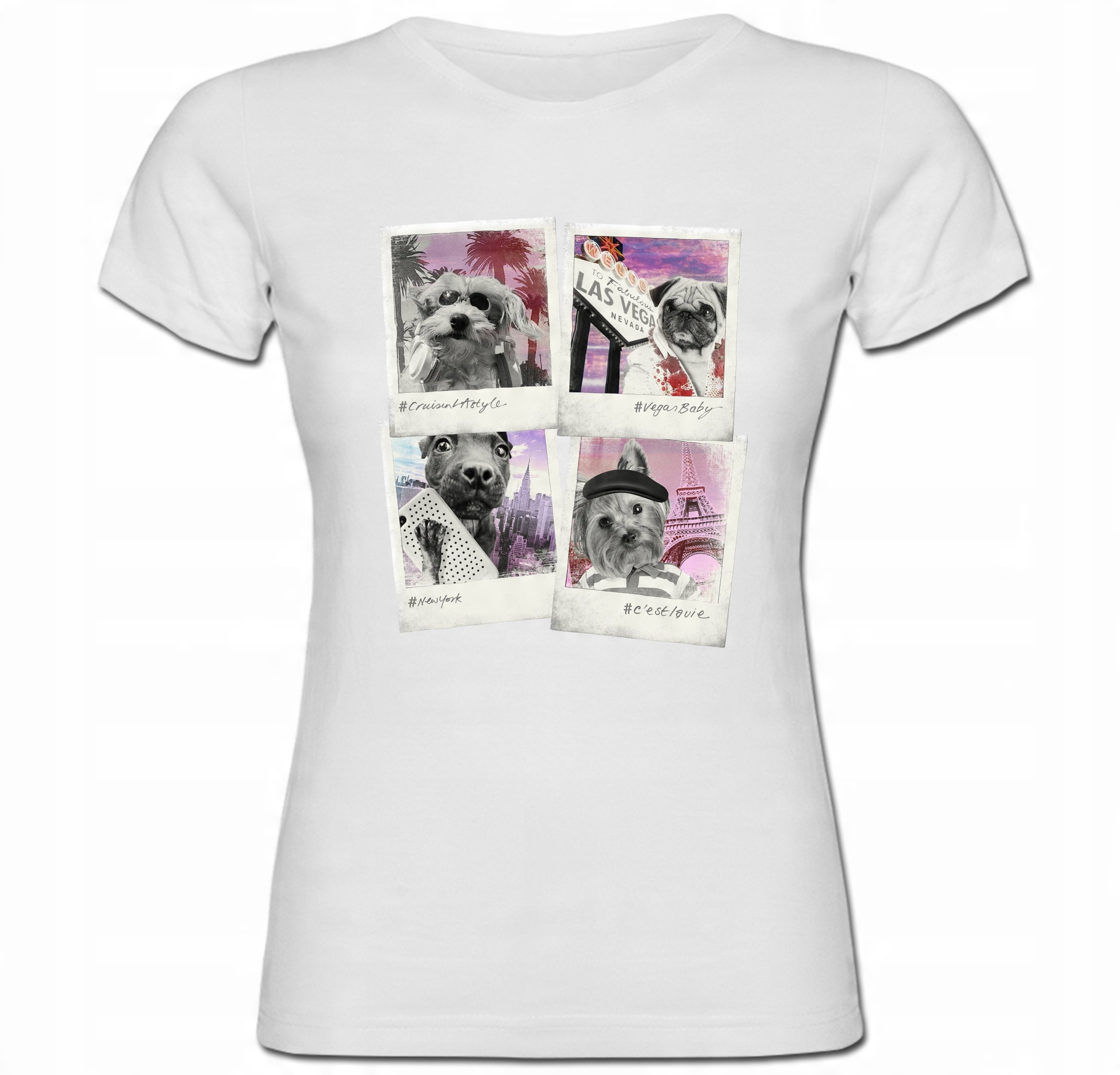 

Tshirt damski Psy Pieski Szczeniaki Mops York S