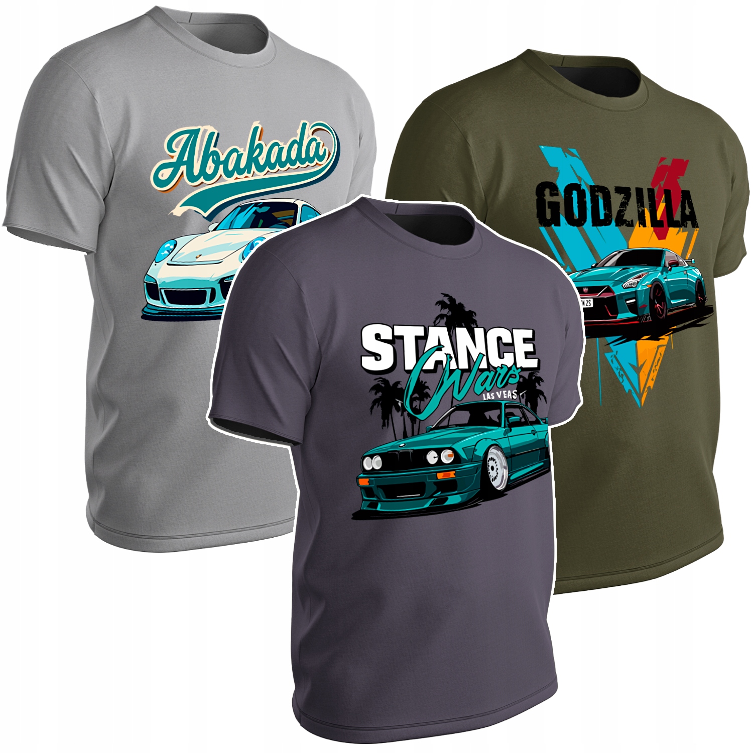 Tričko Pánské 3KS Balení Motoristická Trička 3 Kusy T-shirt Automoto Dárek