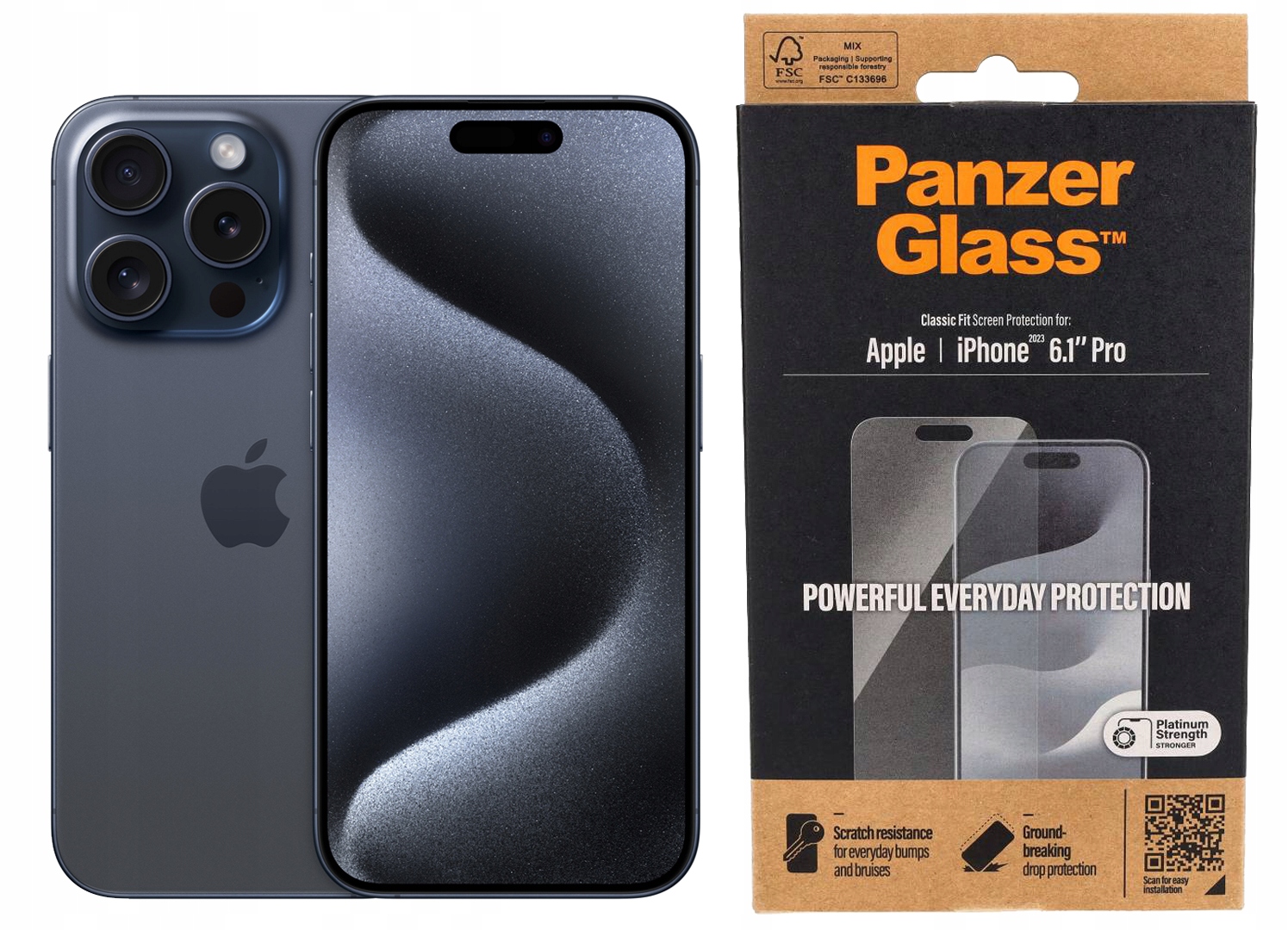 Panzerglass Tvrzené Sklo Classic Fit pro iPhone 15 Pro