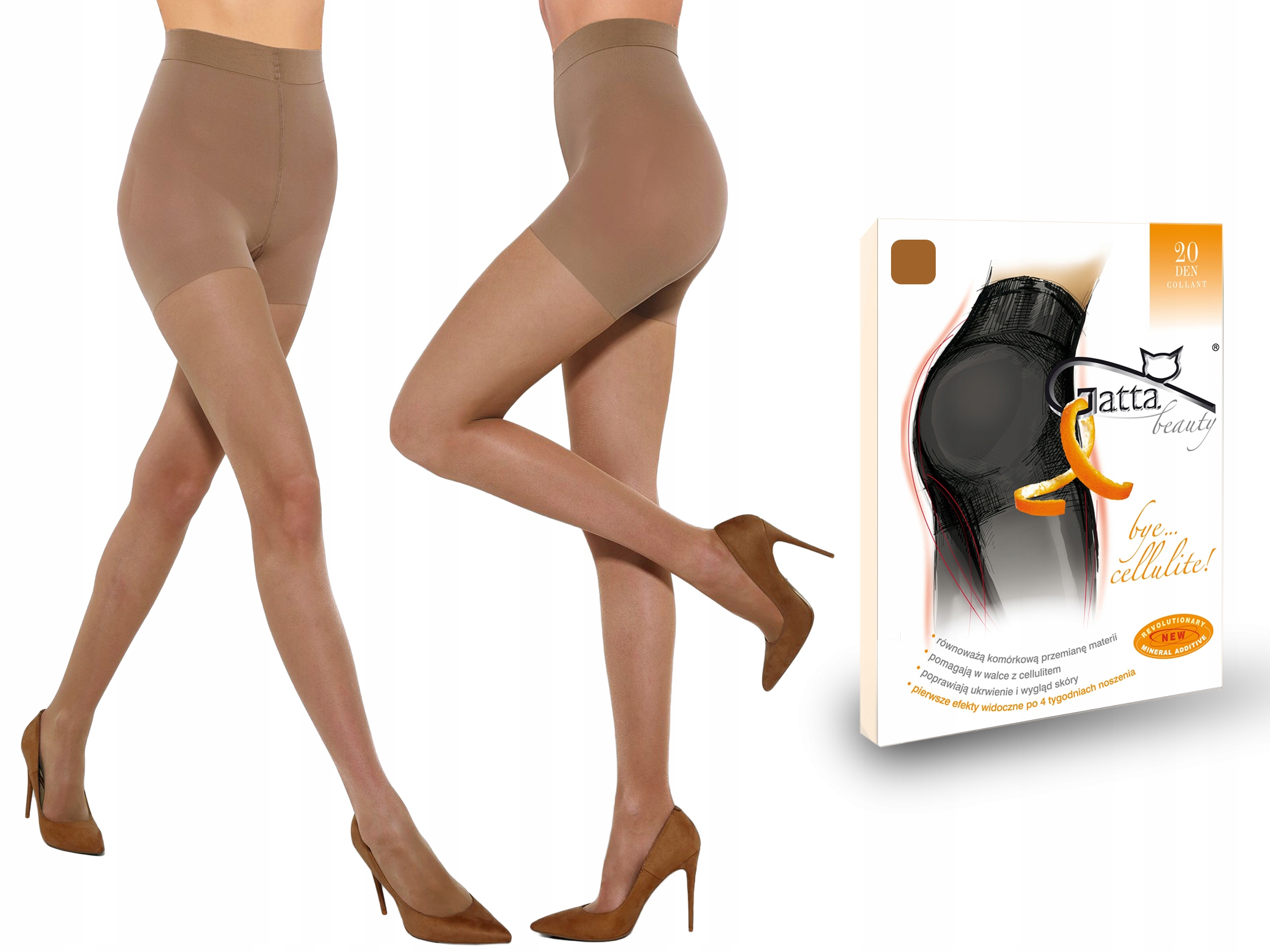 

Rajstopy Bye Cellulite Gatta, 20 den, golden, 3-M