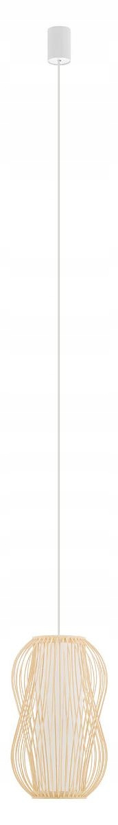 Závesná lampa Puket Biela Hnedá Abažúrová 1xE27 21 cm Stropná Lampa Izba