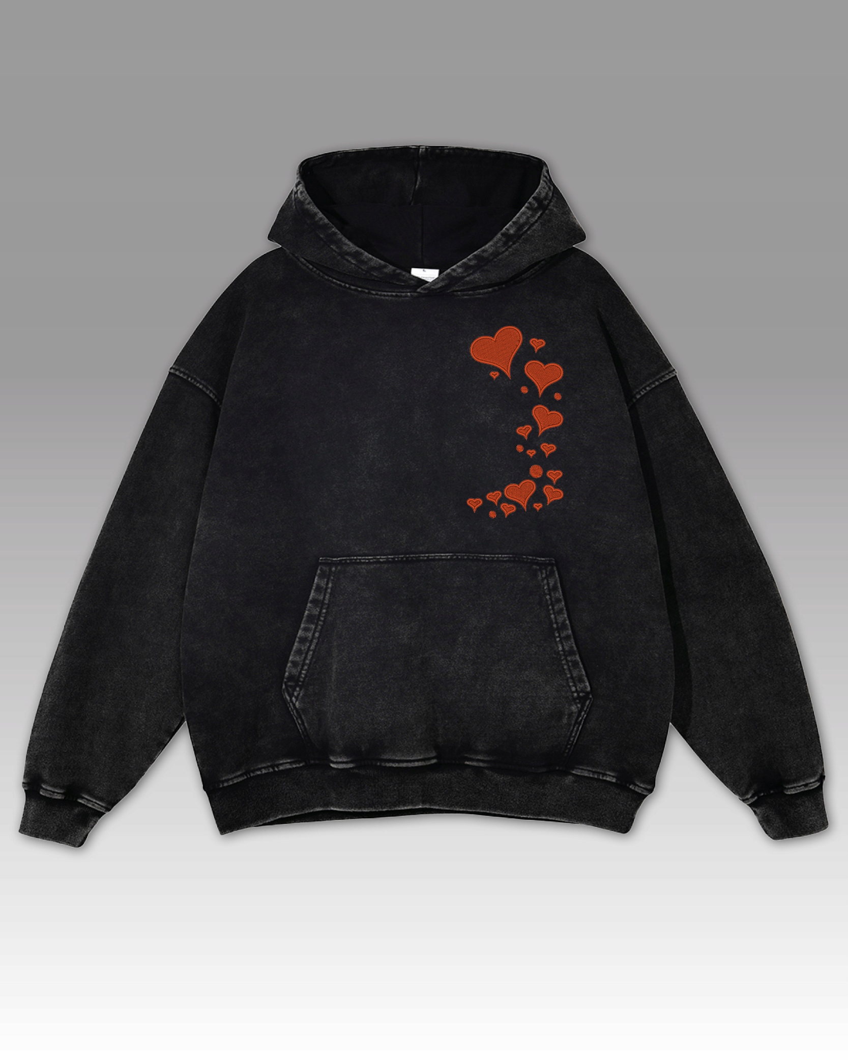 Mikina Padající srdce Výšivka Hodně srdce Láska Černá L