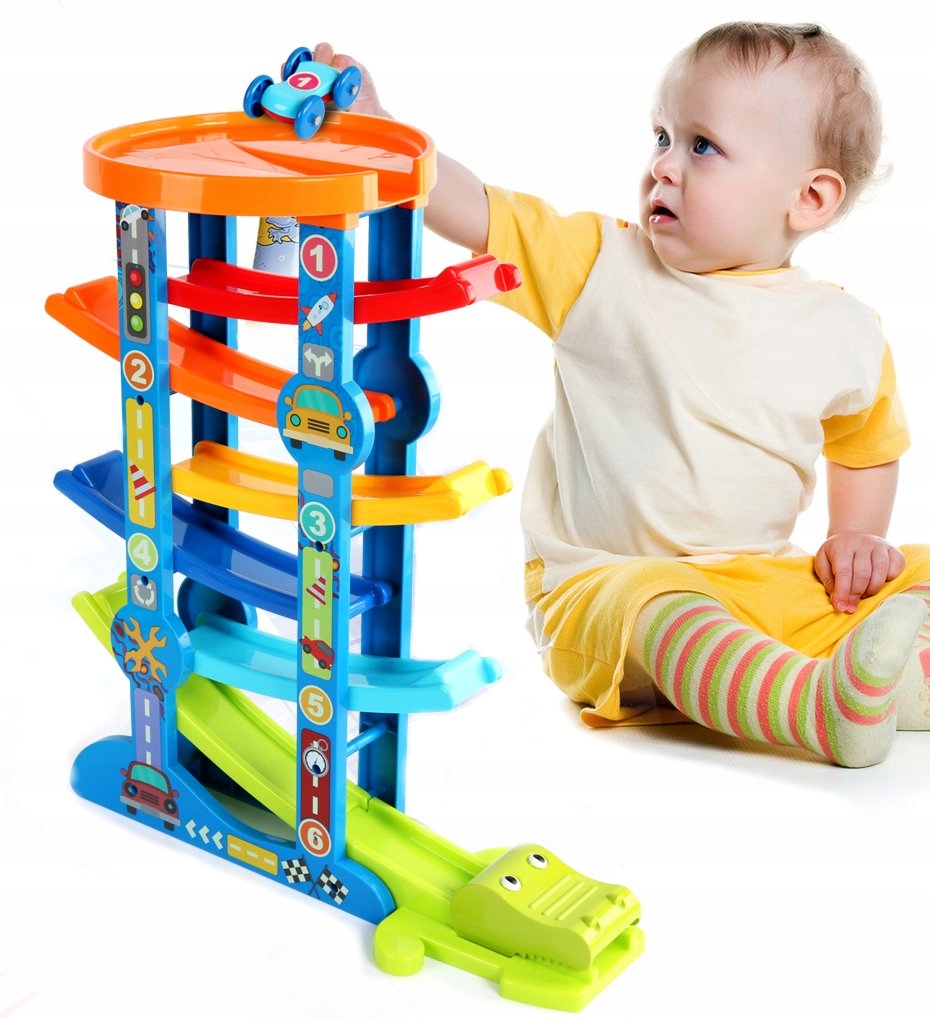 

Duża Zjeżdżalnia 7 Poziomów Tor +6 Autka Wyrzutnia