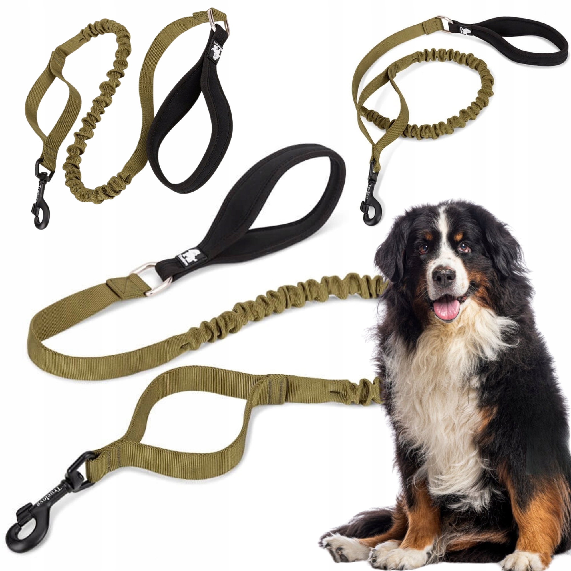 Levně Vodítko Pro Psa S Tlumičem Silná Truelove Adventure 160 CM Khaki L