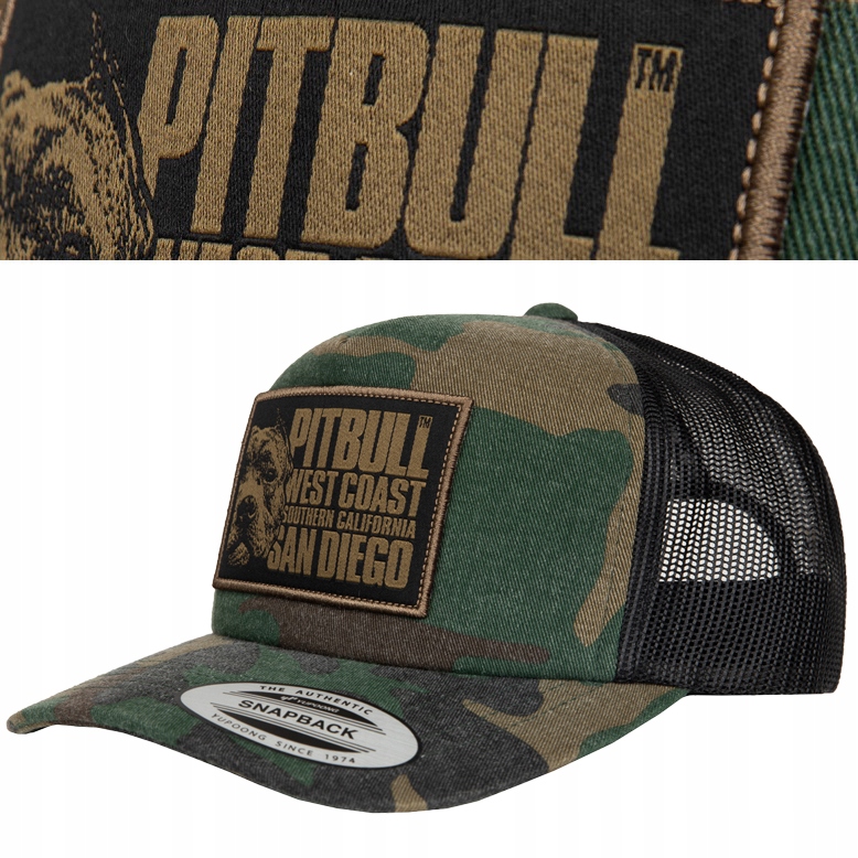 Czapka z Daszkiem Pitbull Camo Trucker Blood Dog