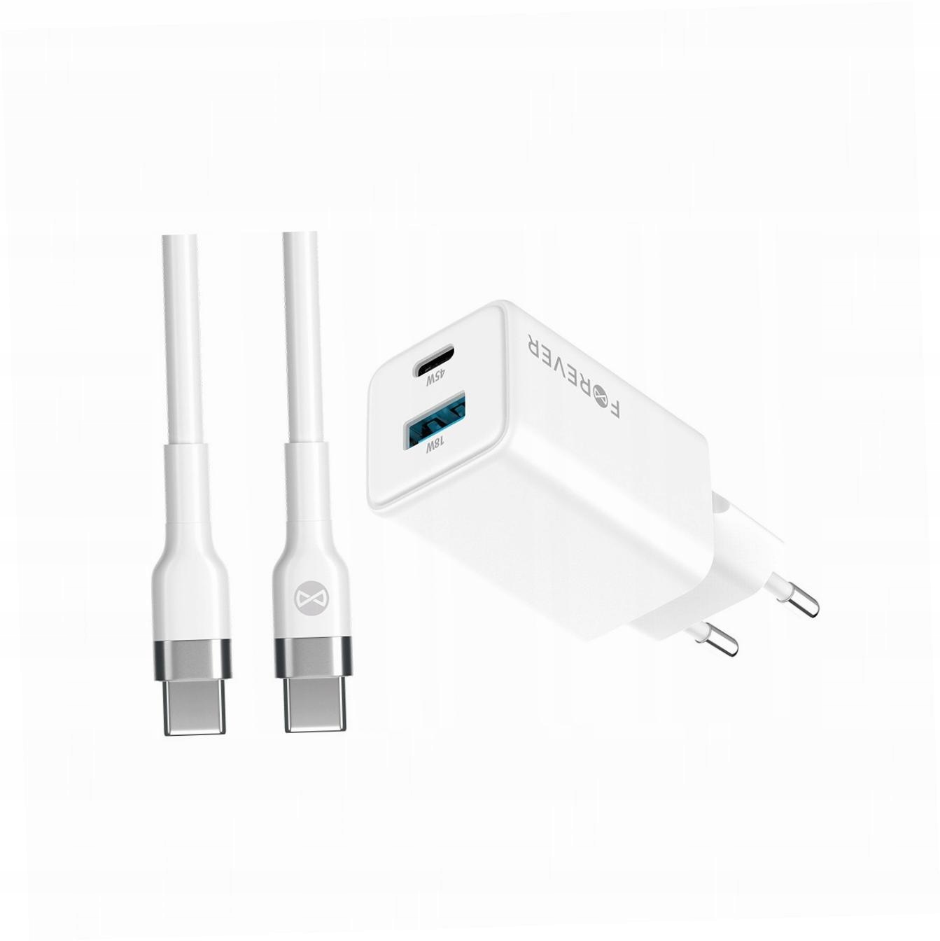 Szybka ładowarka GaN 45W 2 wejścia Usb i Usb-c z kablem do Xiaomi Redmi 10
