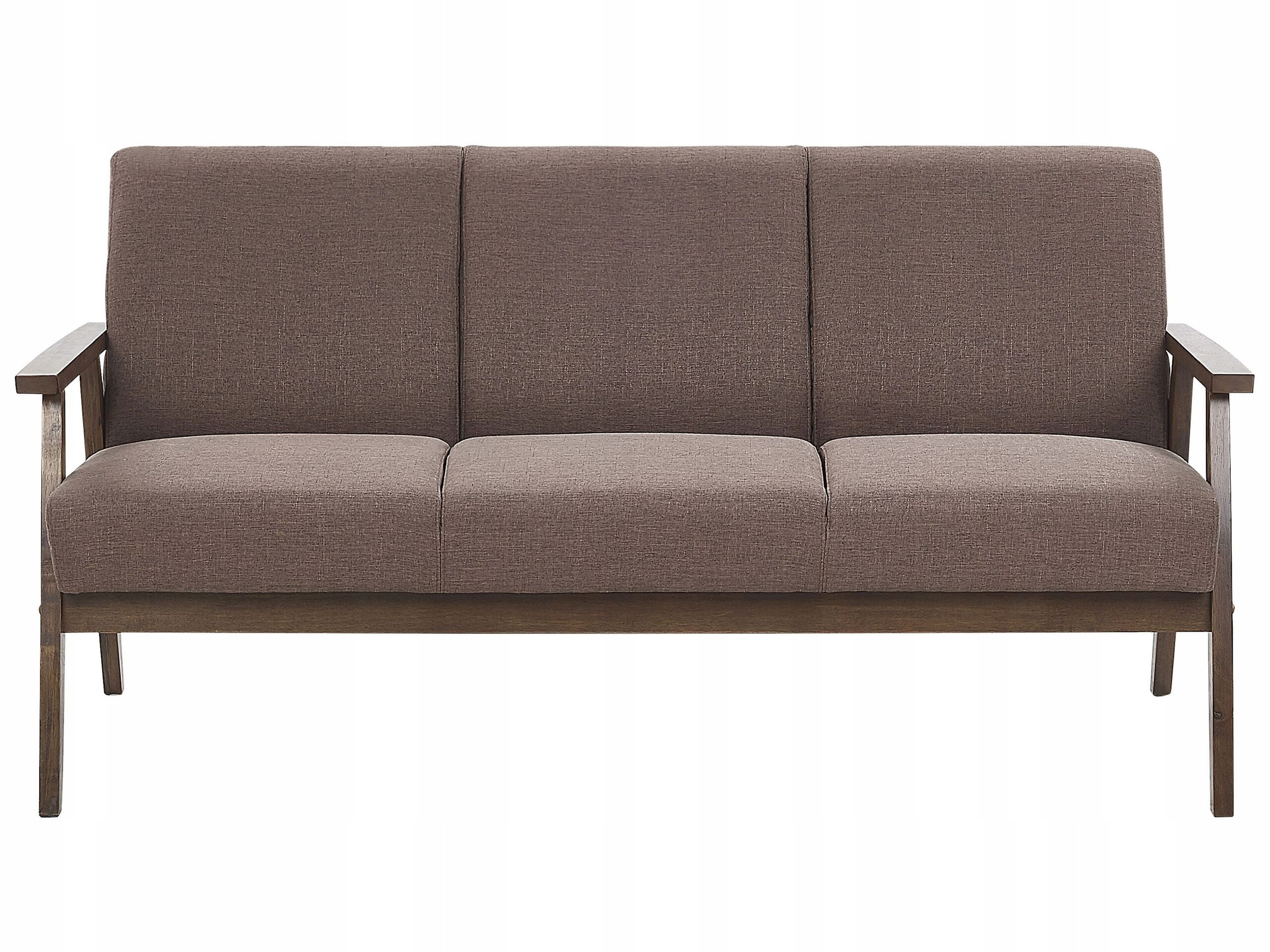 Sofa kanapa 3-osobowa tapicerowana brązowa