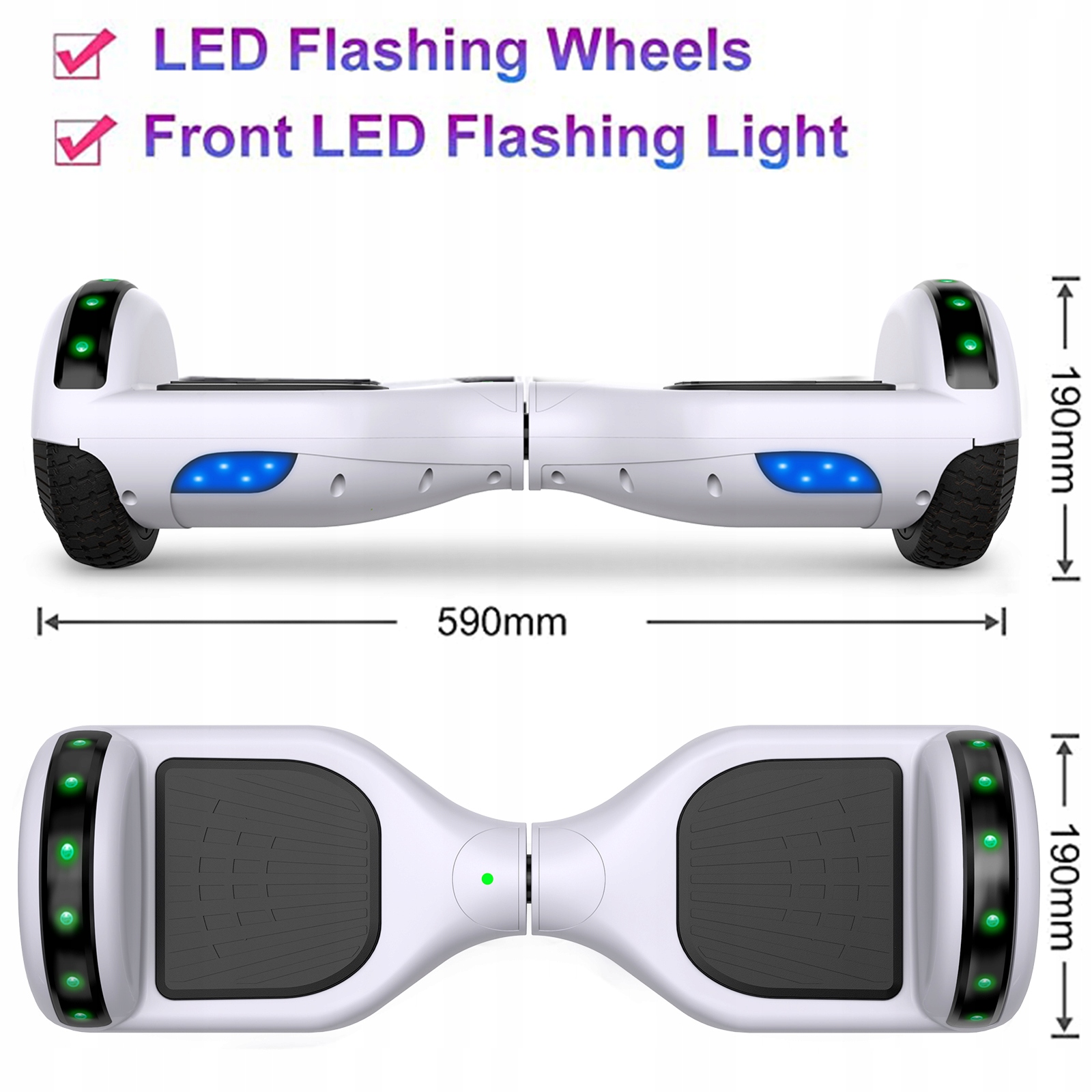 DESKOROLKA ELEKTRYCZNA SISIGAD HOVERBOARD 6.5 CALI DESKA Biały Bluetooth Model HY-A02C-5
