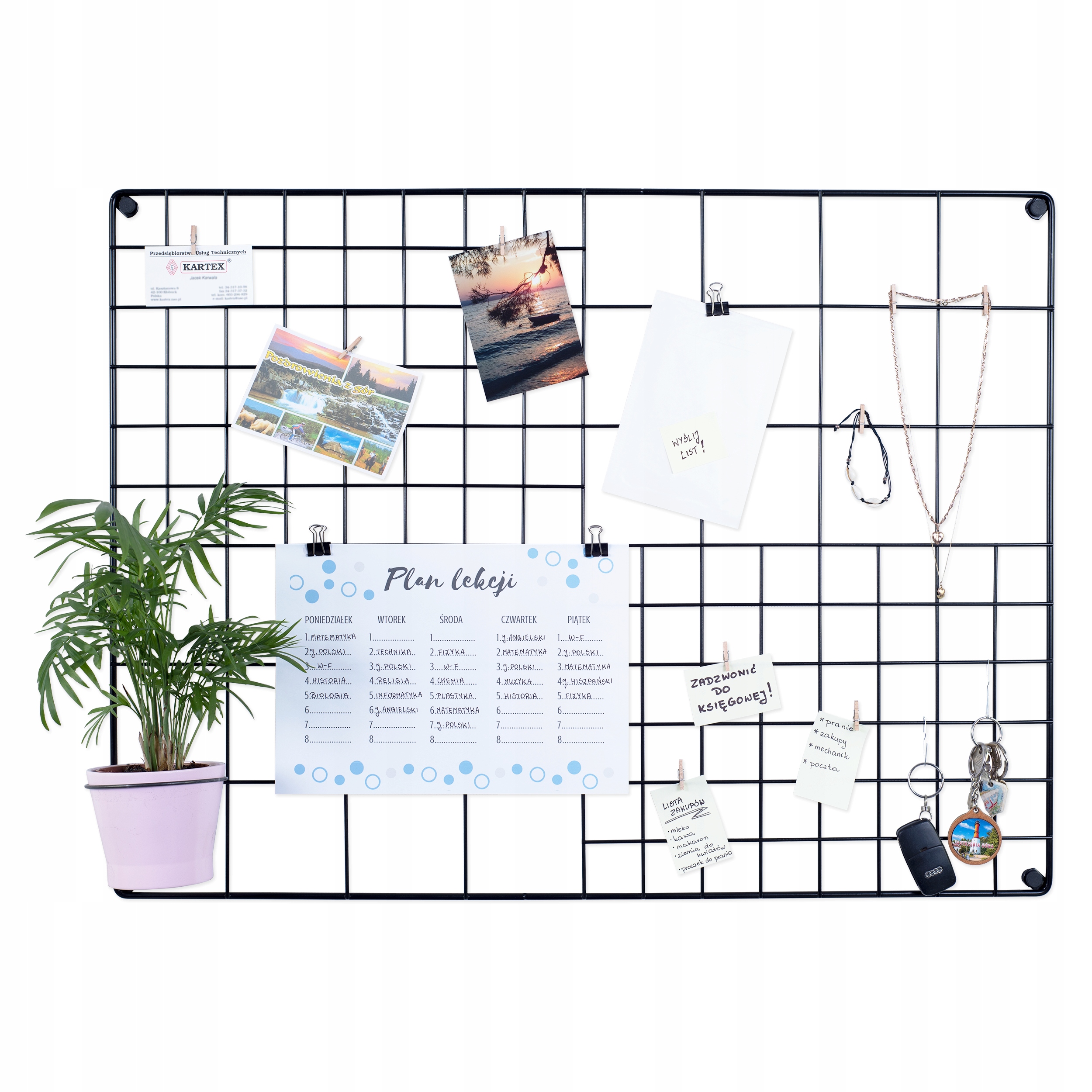 

Organizer Tablica kratka z drutu 80x60 kol. czarny