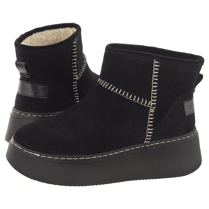 Dámské boty Boty Kotníkové Boty na zimu Maciejka Černé Semiš 06257-01/00-4