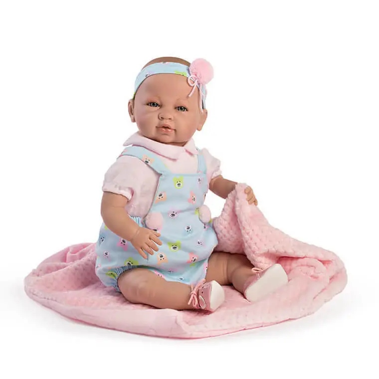 Lalka Hiszpańska Bobas Z Kocykiem, Niemowlak 46CM Płacze, Mówi Interaktywna