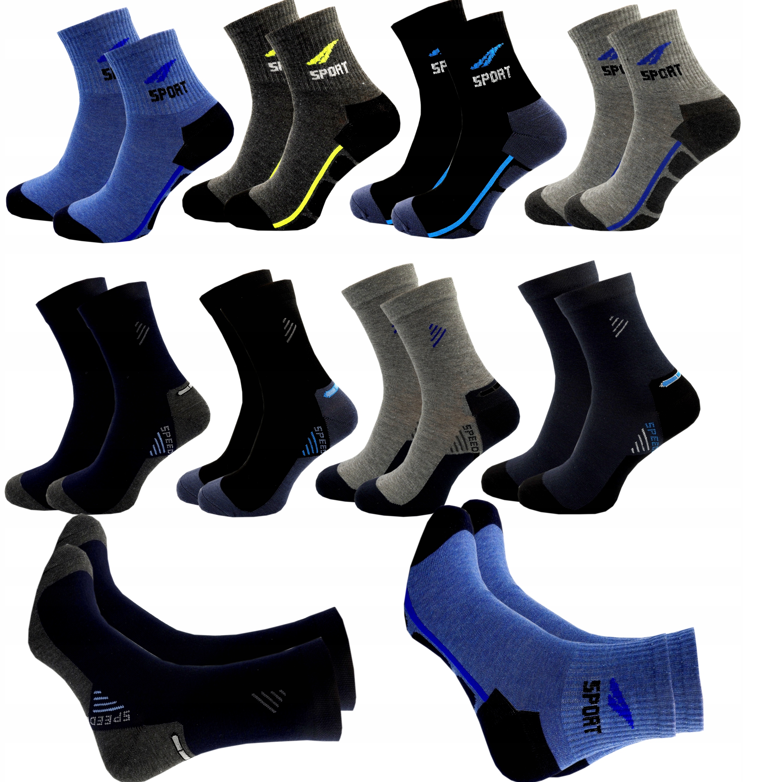 

10x Skarpety Męskie Bawełniane Skarpetki Sportowe