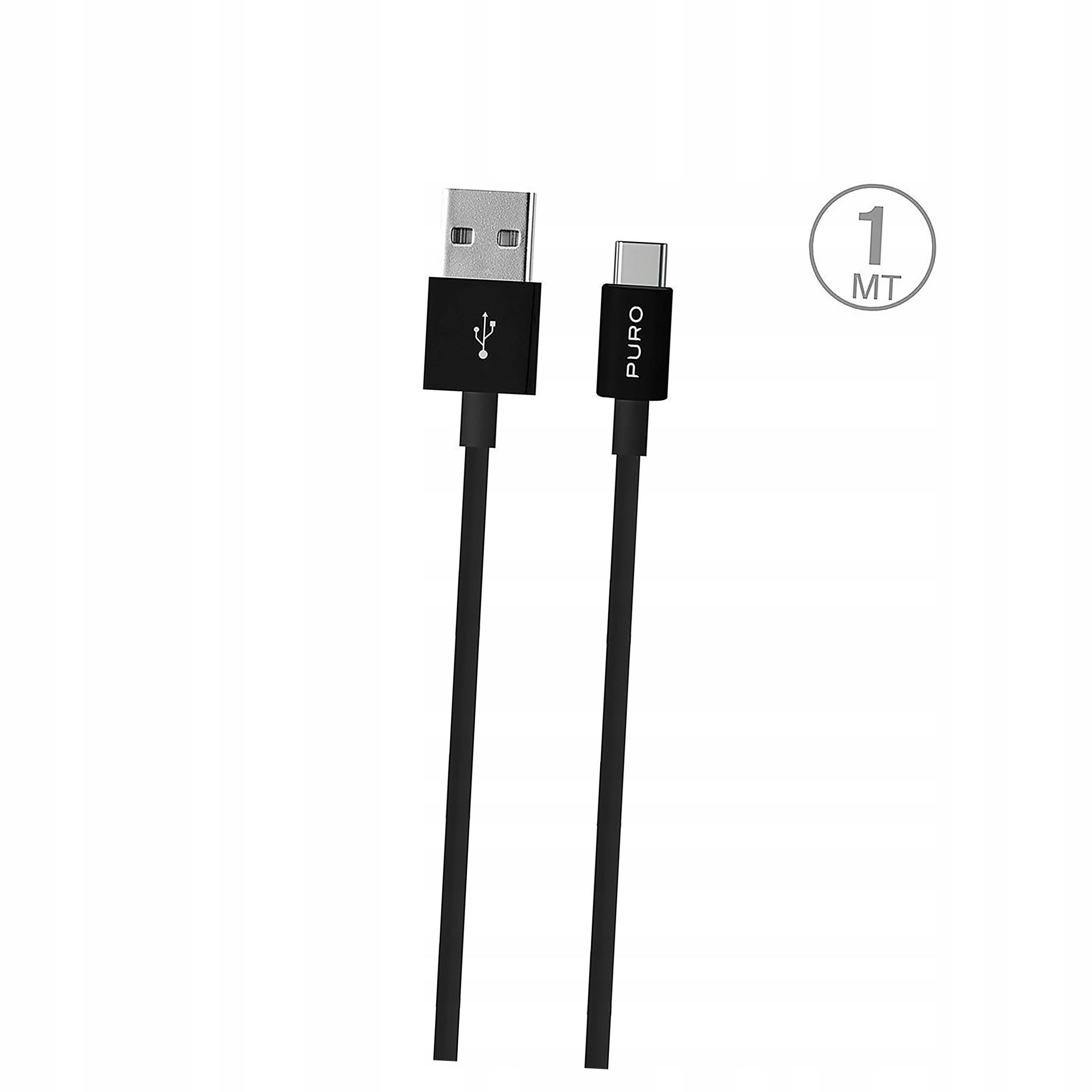 Kabel Puro White Usb-a Usb-c 1m czarny