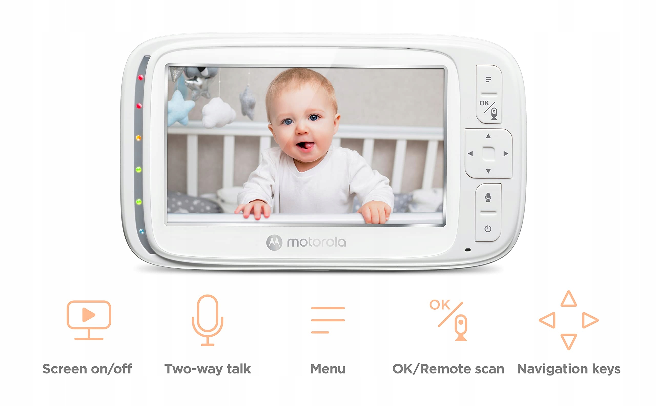 MOTOROLA Elektroniczna Niania Kamera 5" Monitor Nocny Zoom Komunikacja — miniatura 3